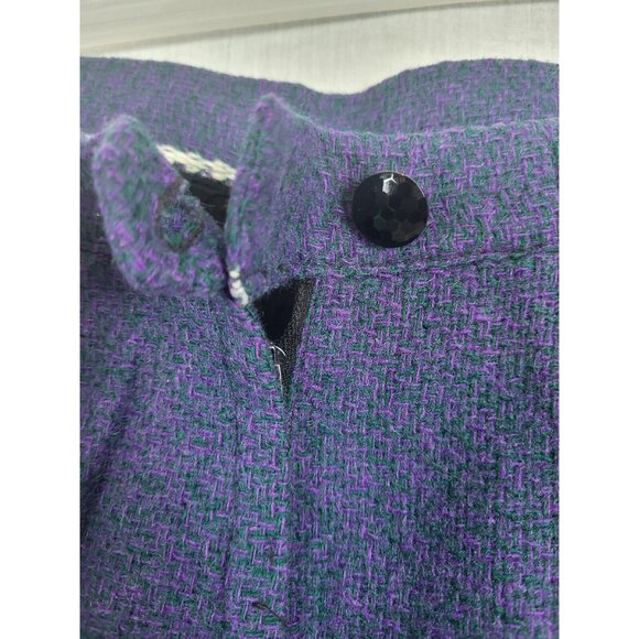 Vtg 60's 70's Purple design Midi / Mini Skirt A-Line Size M/L Polyester Wool? - Picture 4 of 5